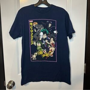 My Hero Academia Graphic Tee Navy Blue | Adult Medium Anime Shirt